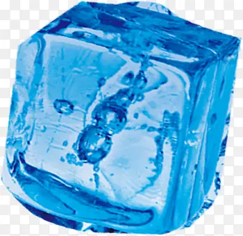 蓝色透明气泡冰块
