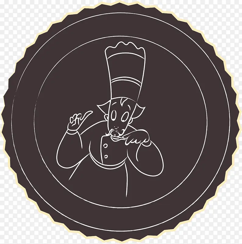 矢量卡通厨师标签