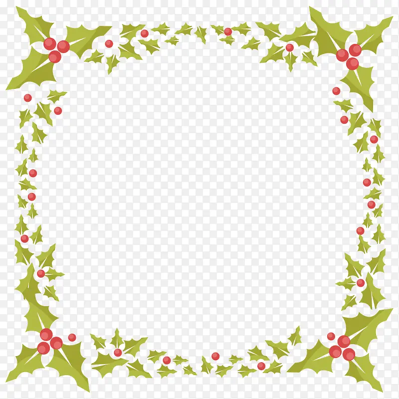 矢量图圣诞树叶相框