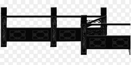 黑色木质围栏装饰