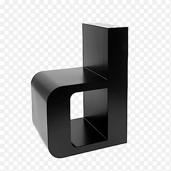 黑色简约字母d