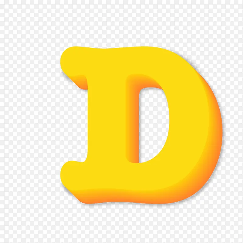 黄色卡通字母D
