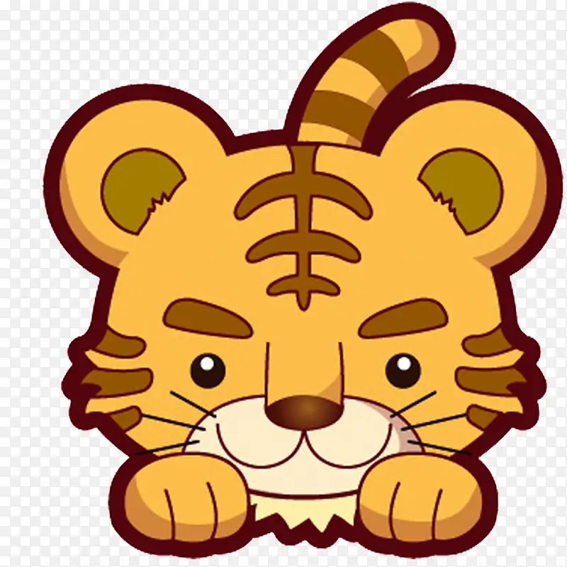 卡通可爱动物头像老虎