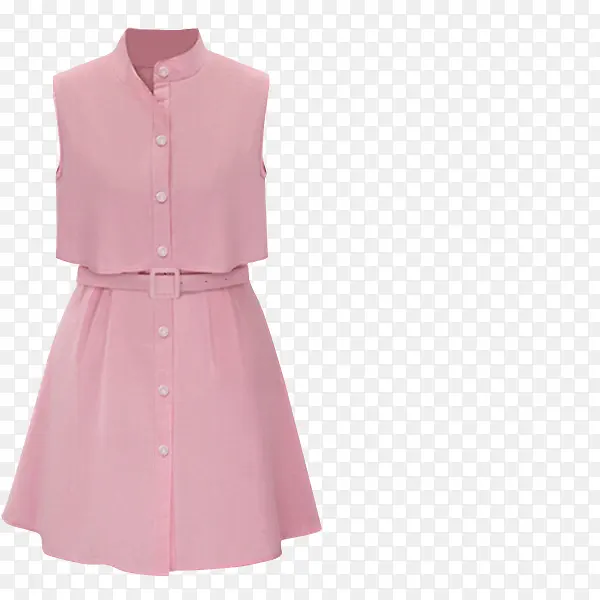 粉色女式无袖连衣裙