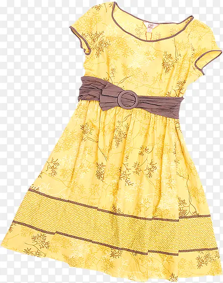 黄色连衣裙素材