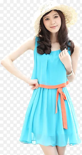 蓝色夏日连衣裙设计