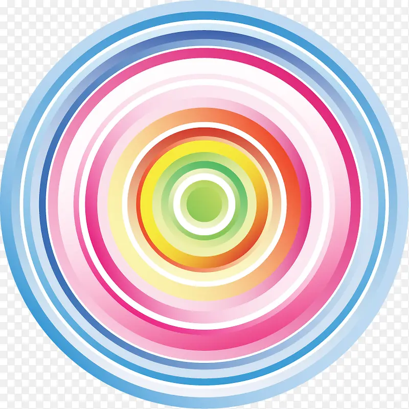 手绘彩色圆环设计分层