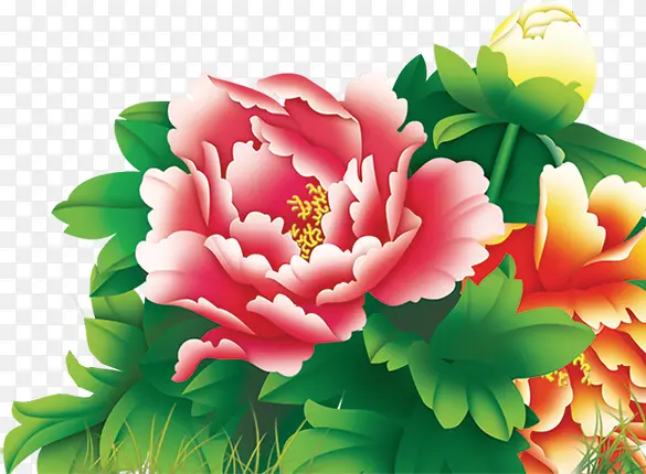 精美卡通彩色花朵植物