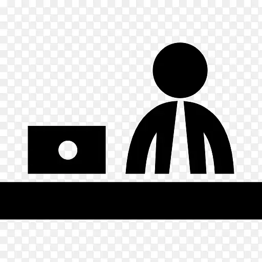 商人的工作在办公桌办公图标