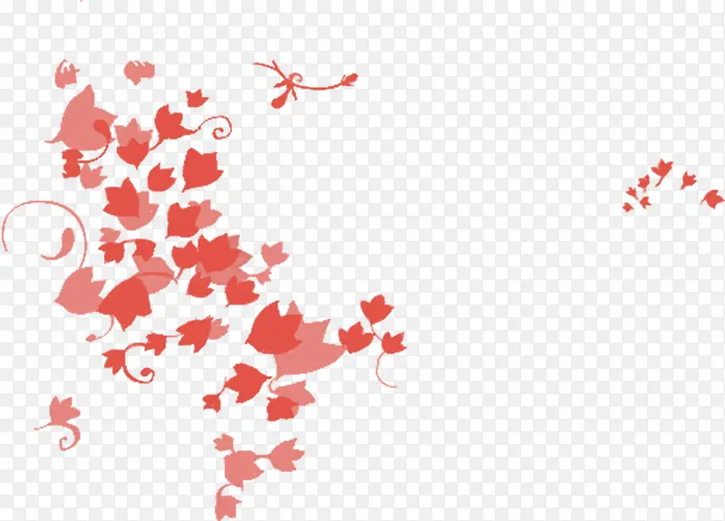 手绘红色秋季枫叶