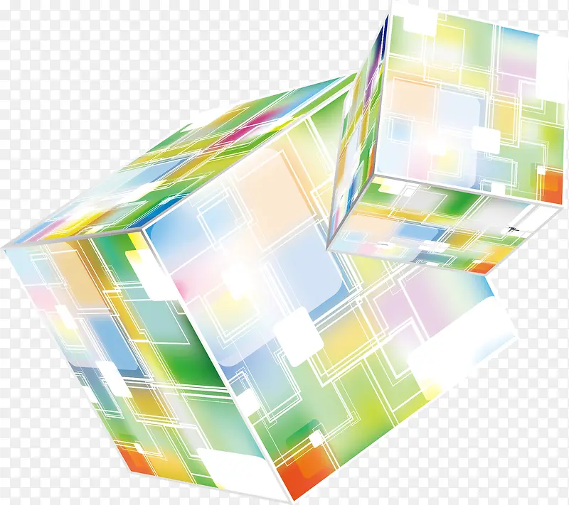 几何淡彩立方体