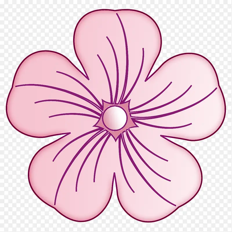 粉色简单手绘花