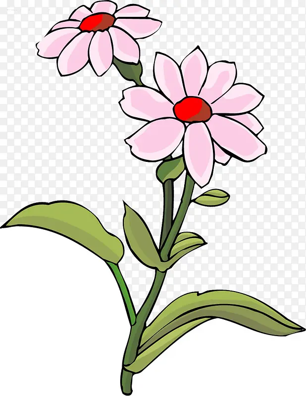 手绘粉色温馨小花