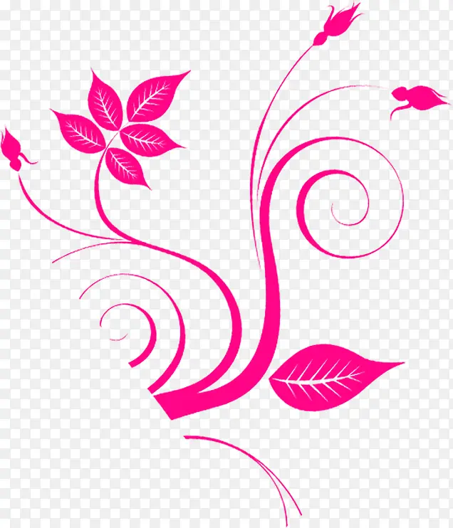 粉色手绘花纹节日