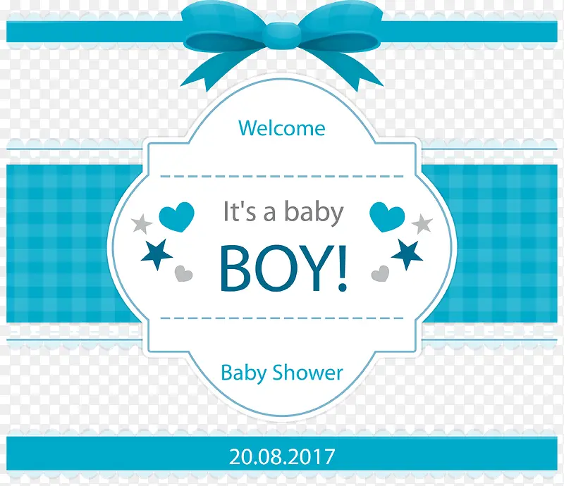 男婴新生派对邀请函