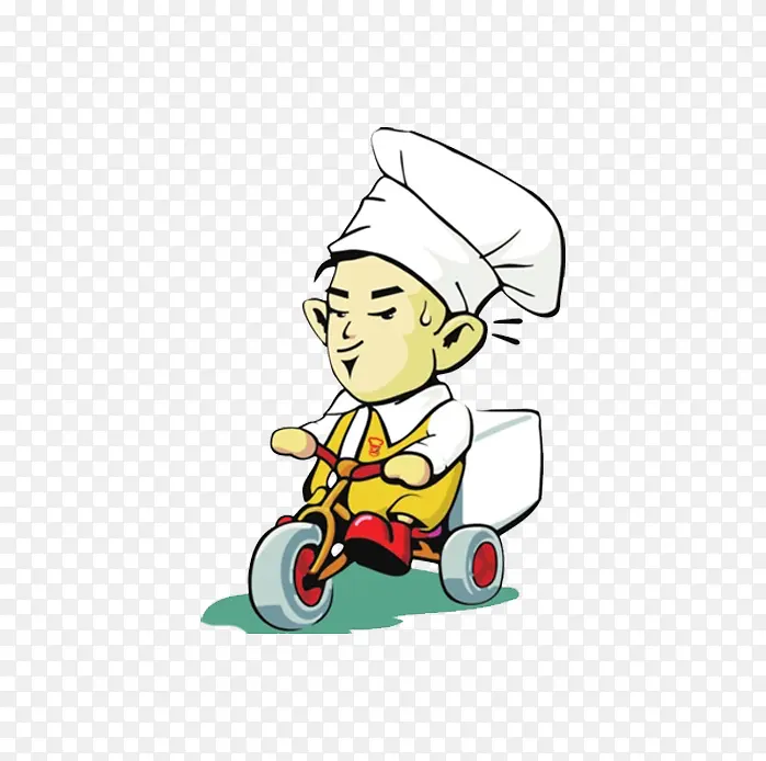 创意卡通送餐员插图元素