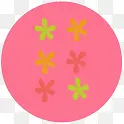 手绘粉色花纹圆球