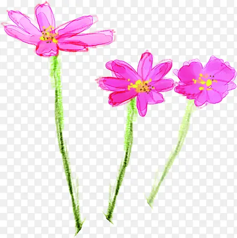 粉色春季手绘美化小花