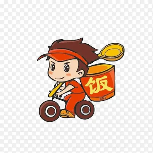 创意卡通送餐员插图元素