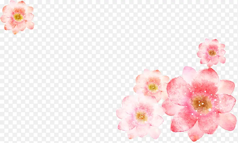 手绘粉色花卉意境画册