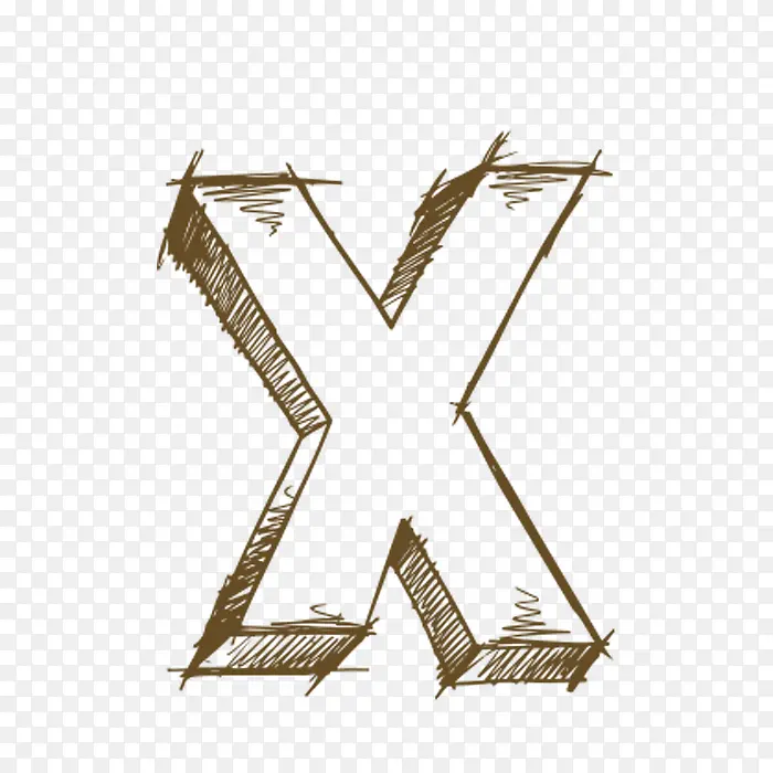 手绘字母X