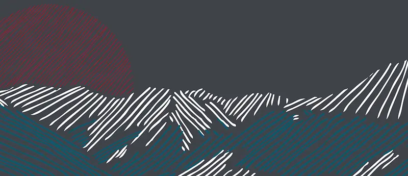 涂鸦海上日出太阳背景banner