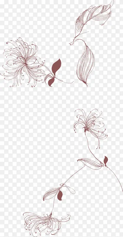 手绘植物花朵底纹