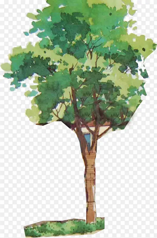绘画树木园林海报