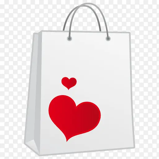 情人节购物袋白色红心购物袋