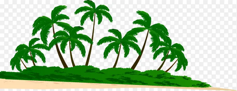 绿色手绘插画植物椰子树