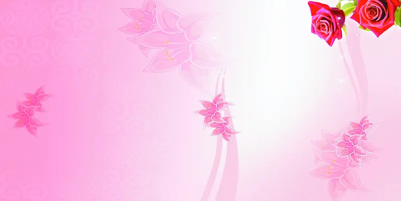 粉色花元素背景