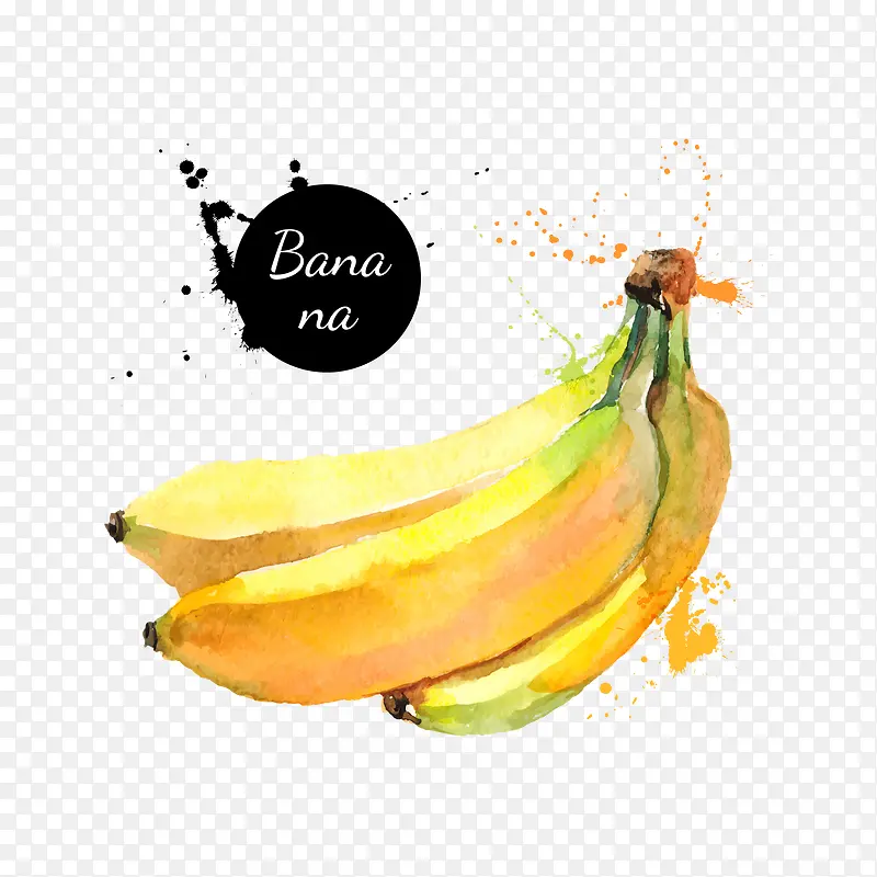 卡通水彩水果香蕉