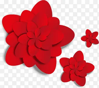 高清创意扁平风格红色的花卉