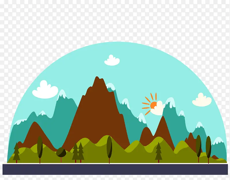 卡通树木风景