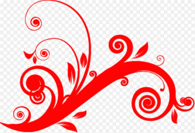 手绘合成红色的花卉纹理
