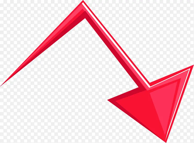 矢量手绘几何向下箭头