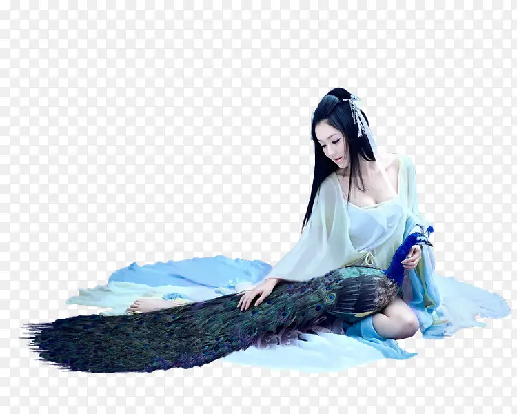 孔雀女子白衣