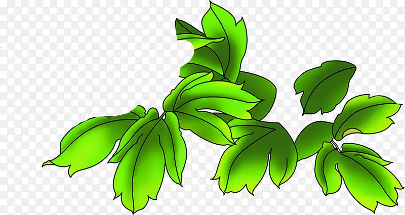 绿色卡通设计树叶装饰