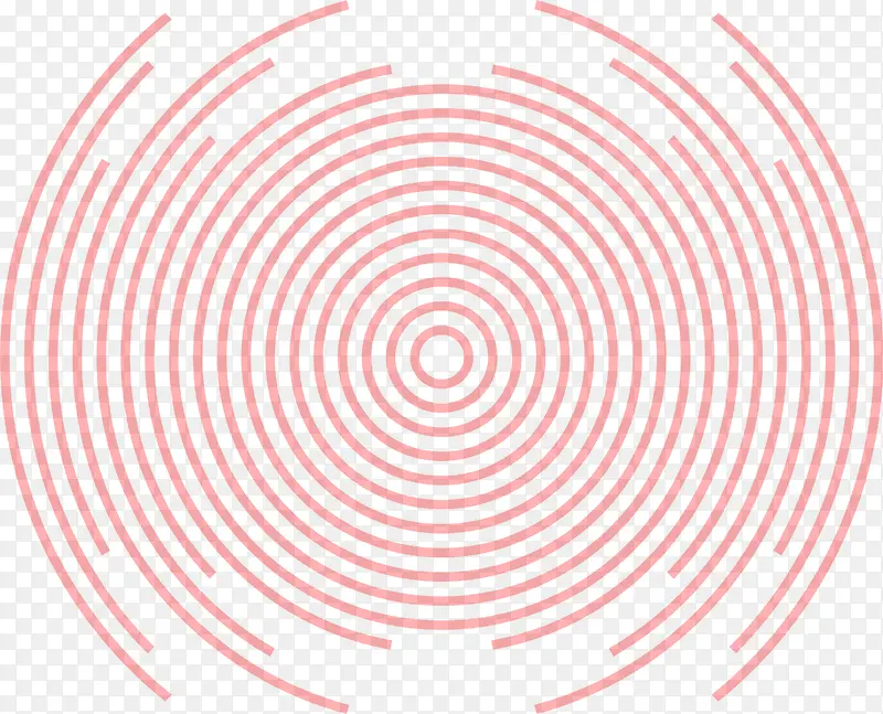 红色抽象手绘线条圆形