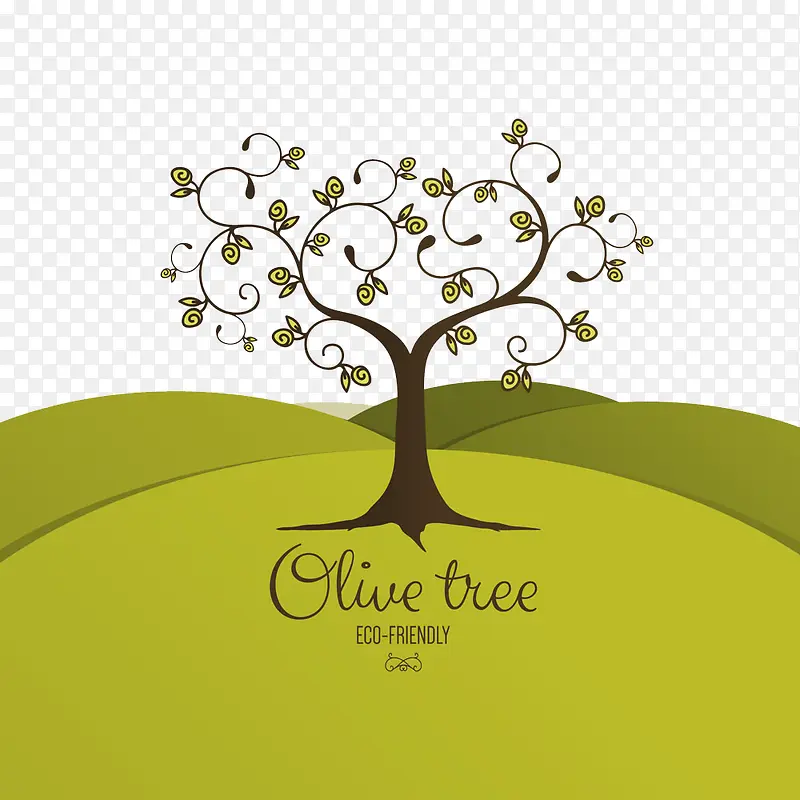 橄榄树卡通背景图