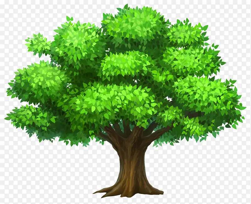 绿色卡通树图案