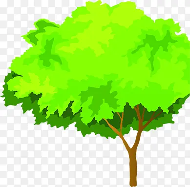 绿色茂盛的卡通树