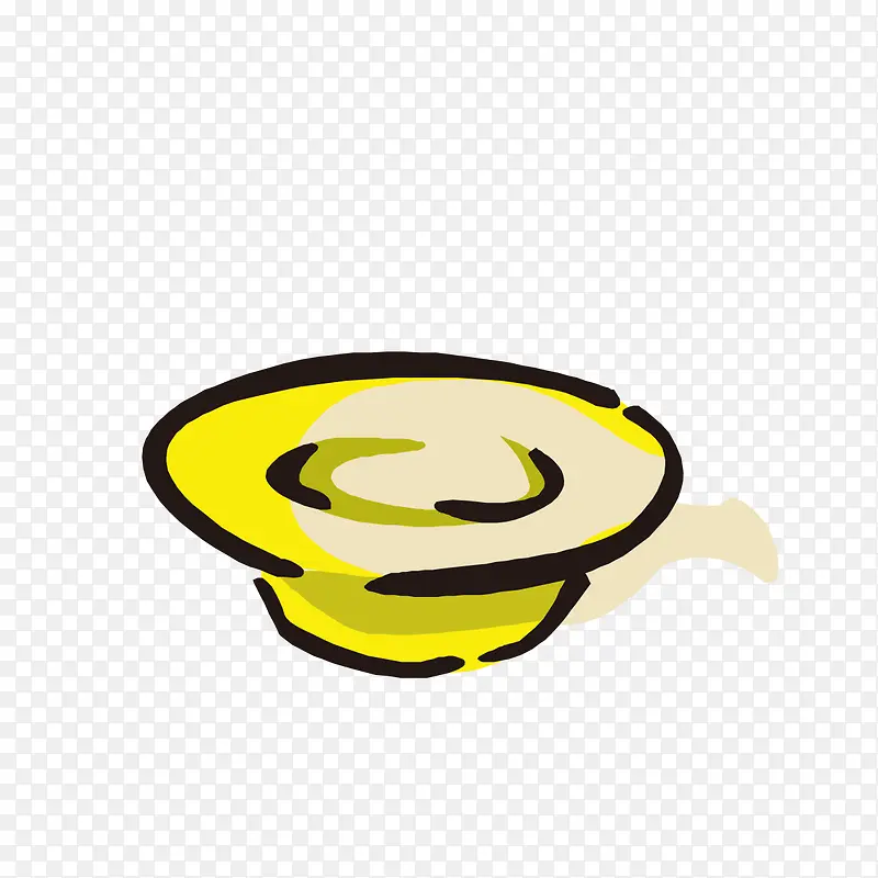 手绘黄色圆碗