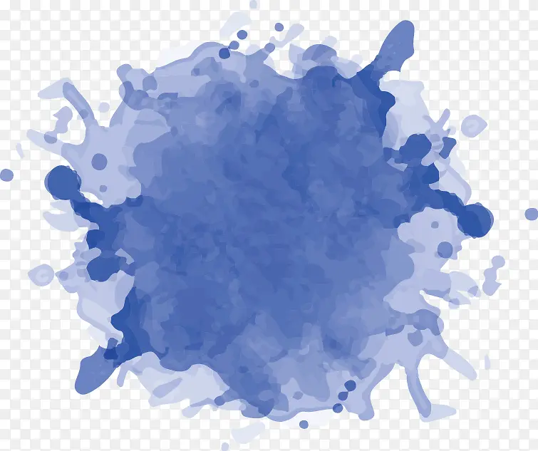 蓝色创意水墨喷溅