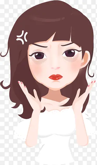 手绘可爱护肤女生
