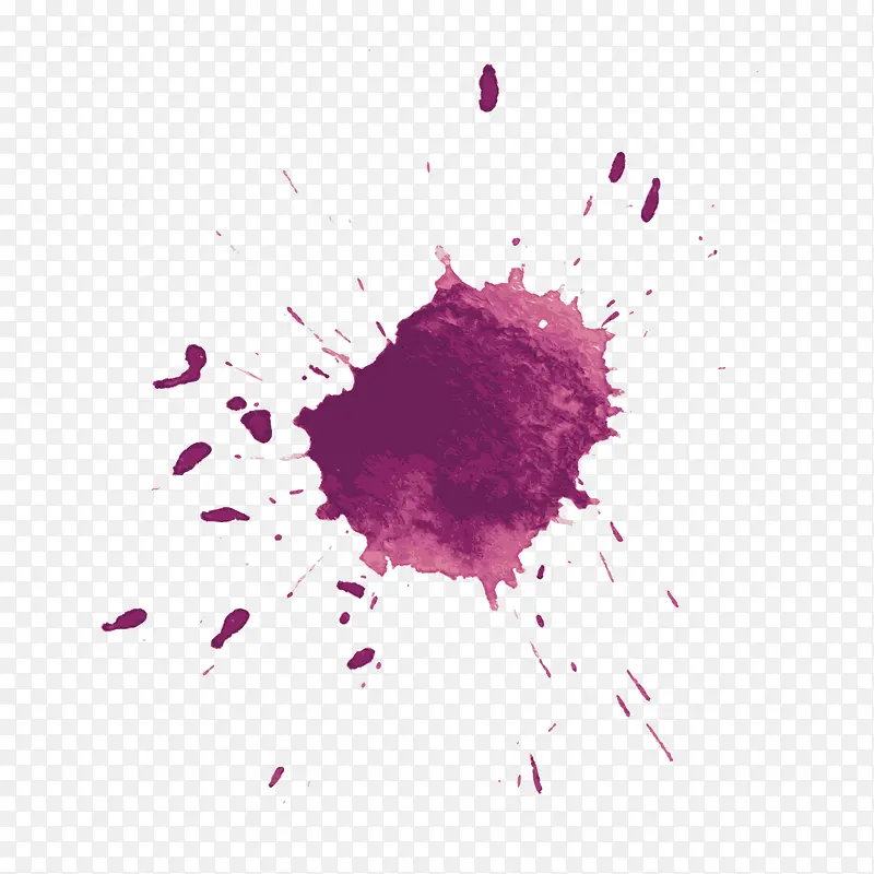 矢量紫色喷溅颜料污渍