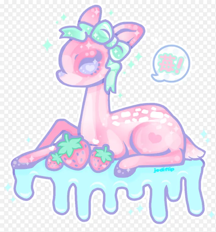 水粉插画小鹿