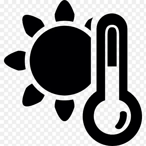 水银温度计与太阳图标