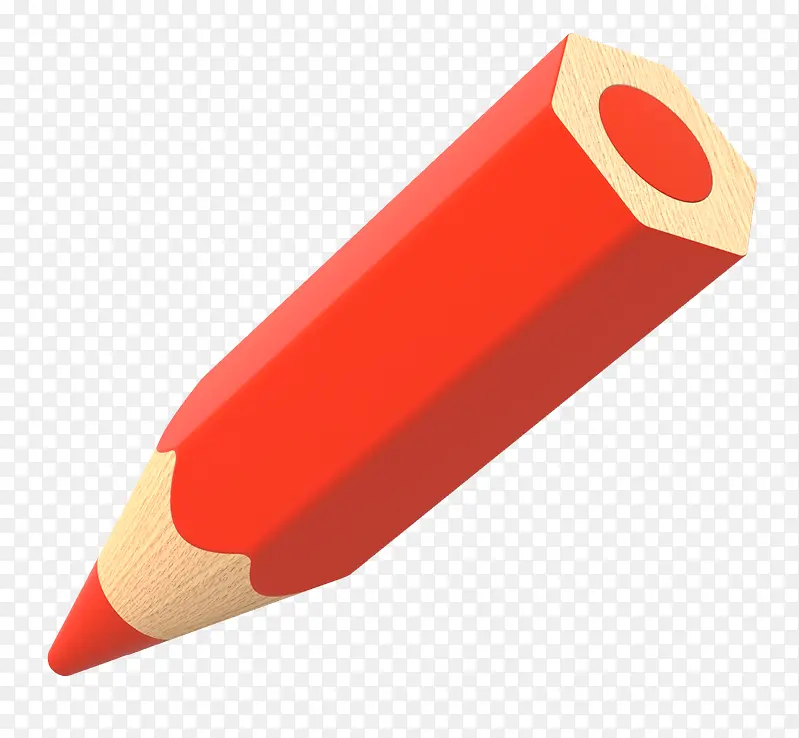 橘红色的大铅笔