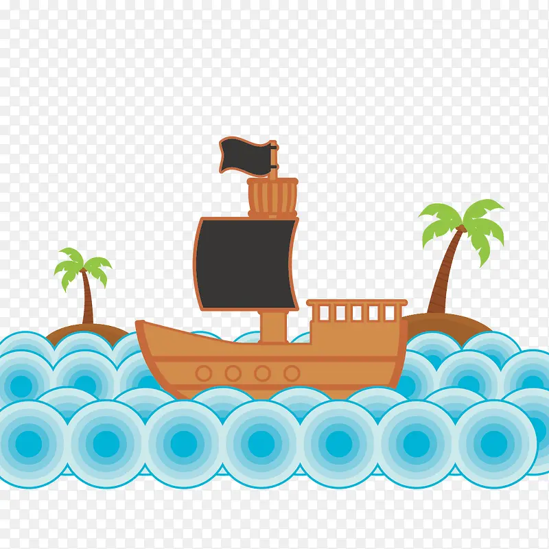 水浪和船